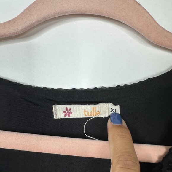 2/$24 tulle Sequin Mini Slip Dress Little Black Dress XL #A0228 TRB2 - Picture 5 of 8